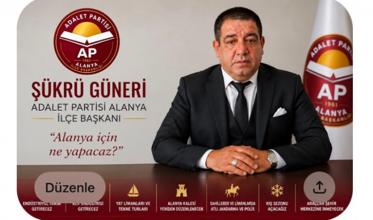 Adalet Partisi Alanya İlçe Başkanı Şükrü Güneri: “Alanya’yı Dört Mevsim Yaşayan Bir Kent Haline Getireceğiz” - GÜNDEM - İnternetin Ajansı